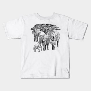 Elephants with Tree in Kenya / Africa Kids T-Shirt